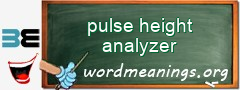 WordMeaning blackboard for pulse height analyzer